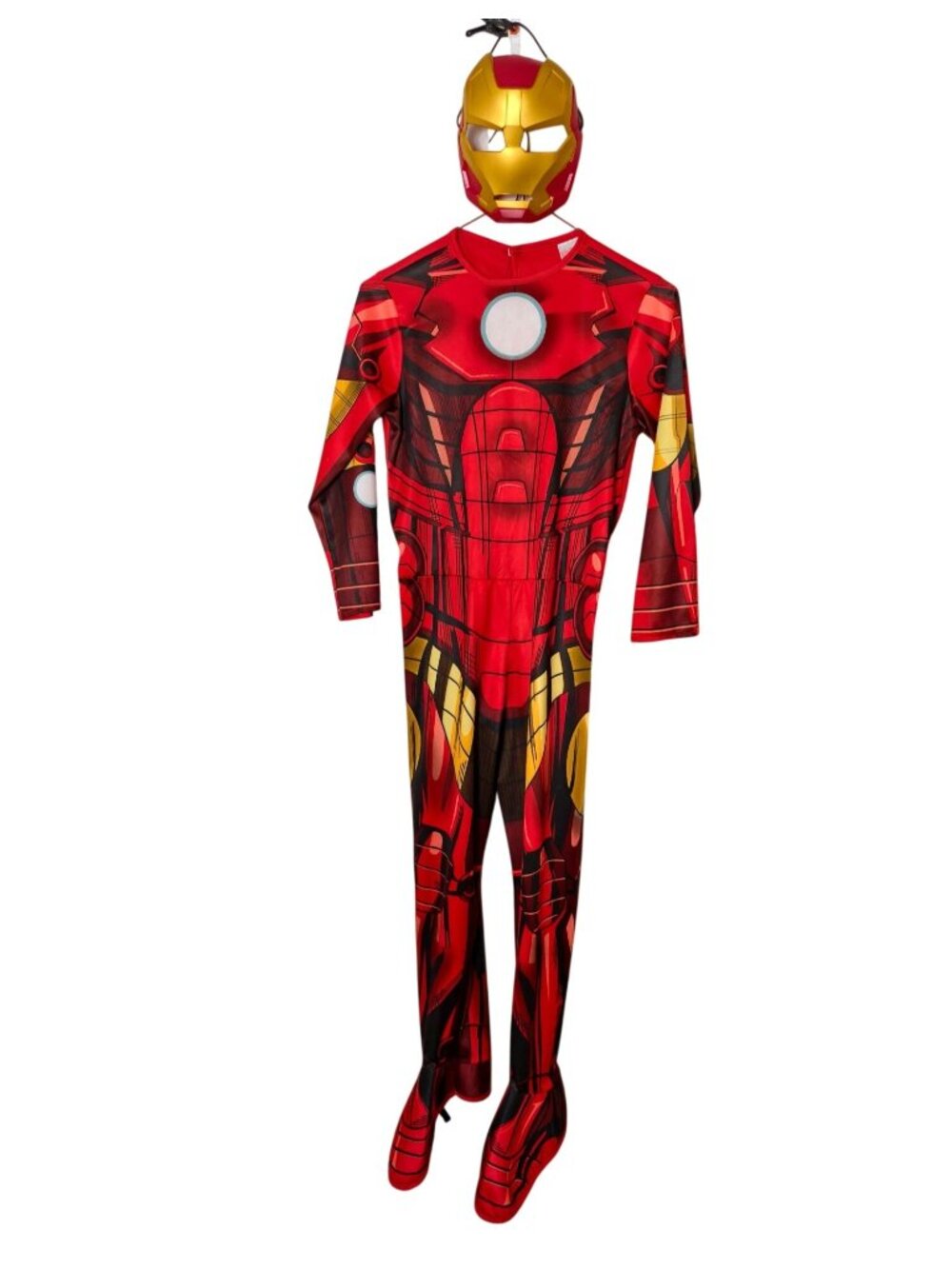 Iron Man Avengers Boys L Costume Complete Mask Red Gold Superhero Halloween Cosp